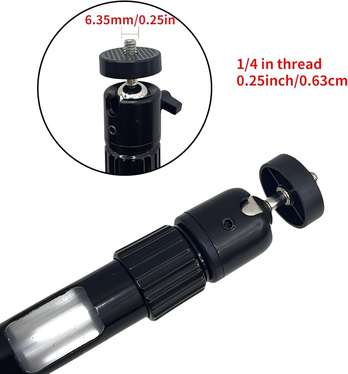 Universal 1/4" Swivel Mini Ball Head Tripod Mount, 360 Degree Rotating Adapter - Image 5