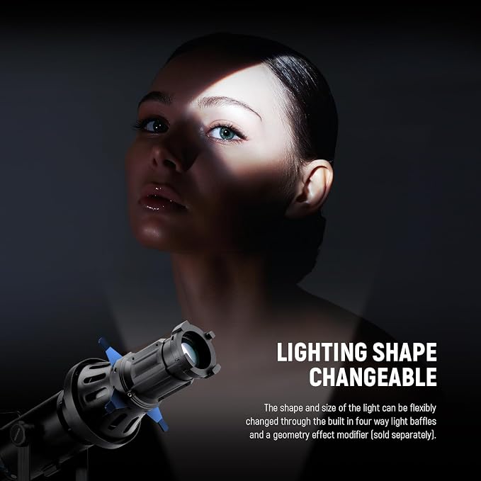 NEEWER Spotlight Snoot with 20° Projection Lens, Adjustable Focus, 16 Metal - Image 6