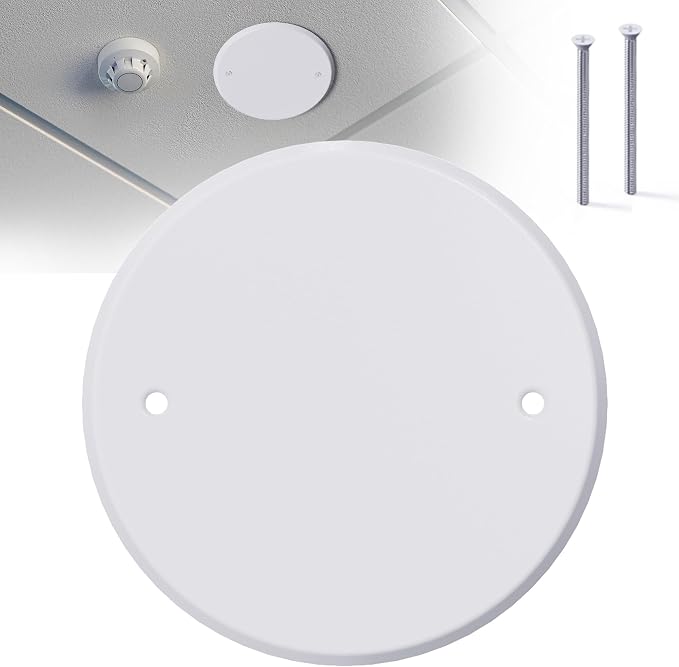1 Pcs Smoke Detecte Cover Plate, 5 Inch Metal Round Blank Ceiling Cover Plate by Wuno