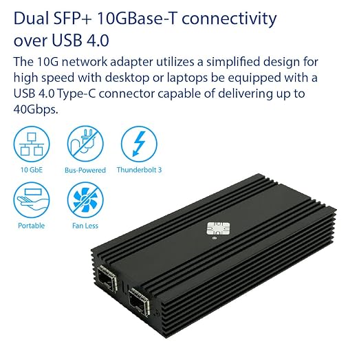 USB 4.0 Type-C 10G to Dual Fiber SFP+ Port Network Adapter - Image 8