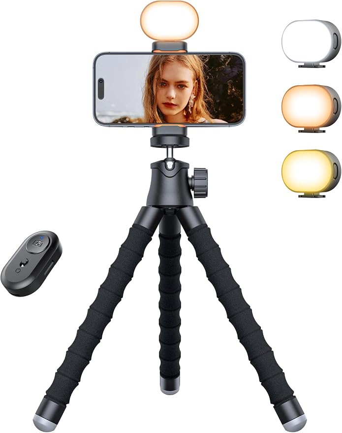 Pnitri Phone Tripod Stand, Extendable Reinforced Aluminum Phone Stand by Pnitri