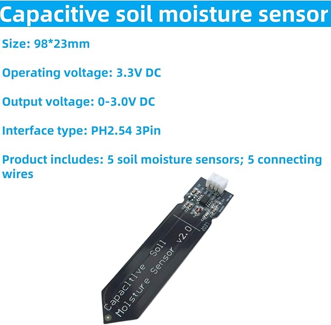 10Pcs 3.3V Capacitive Soil Moisture Sensor Module | Compatible - Image 3