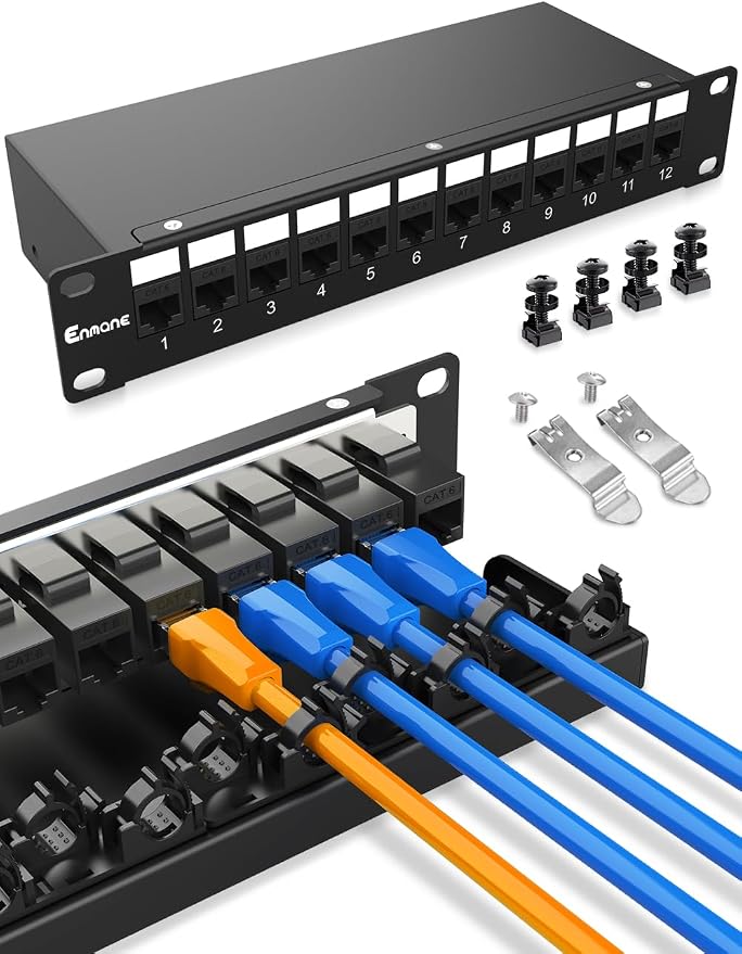 12 Port Keystone Patch Panel CAT6 by Enmane