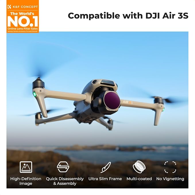 K&F CONCEPT ND PL Filter Set for DJI Air 3S, HD Optical - Image 2