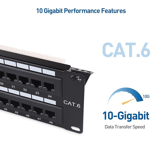 Cable Matters 48 Port Patch Panel Rackmount or Wall Mount 19-Inch - Image 3