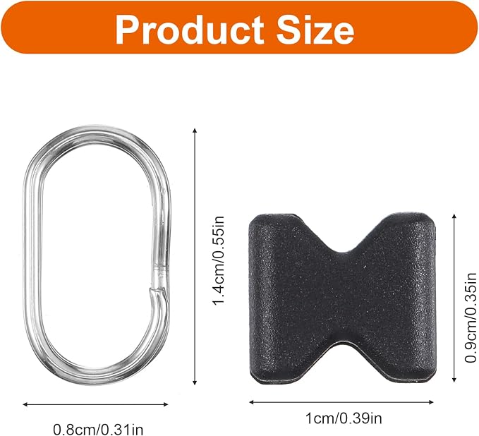 Molain 12Pcs Stainless Steel Oval Split Rings, Compatible Camera Strap Hook Lug - Image 2