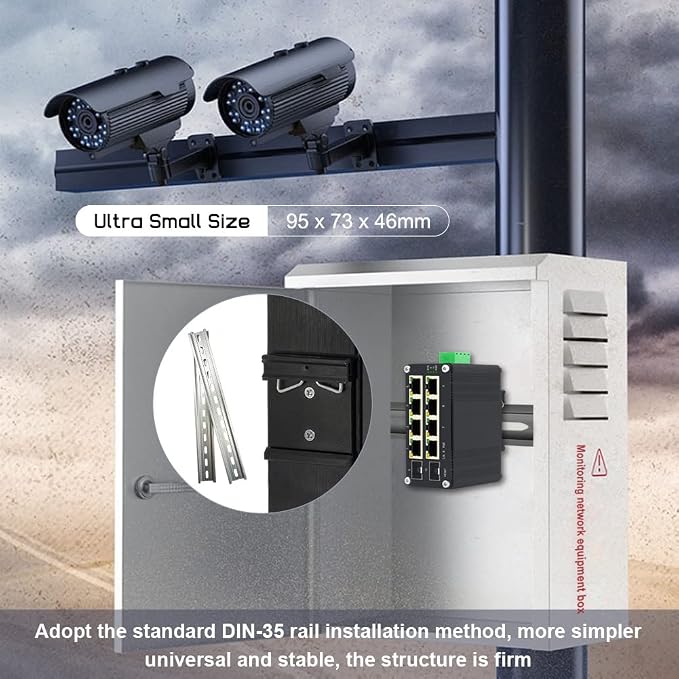 Industrial 8 Ports Managed PoE Fiber Switch Gigabit Web Management Switch - Image 5
