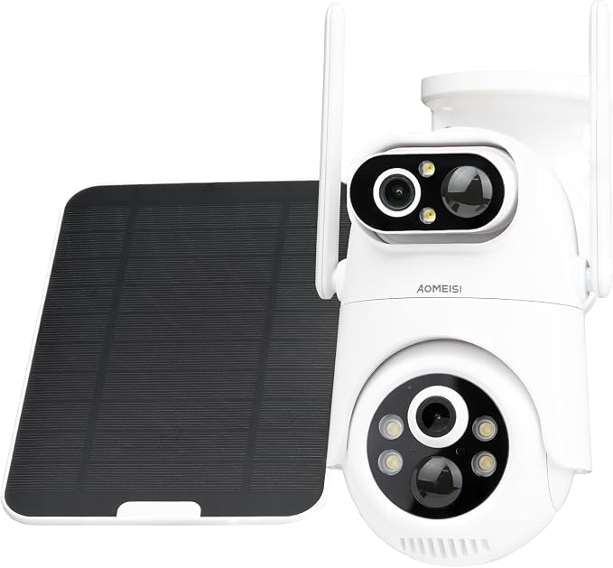 Eseecloud Dual Lens Solar Security Camera Wireless Outdoor, 5GHz Wi-Fi by Aomeisi
