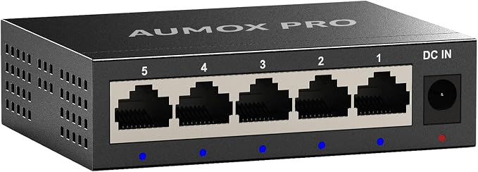 5 Port Gigabit Unmanaged Ethernet Switch, AUMOX PRO Home Network Hub, Office - Image 9