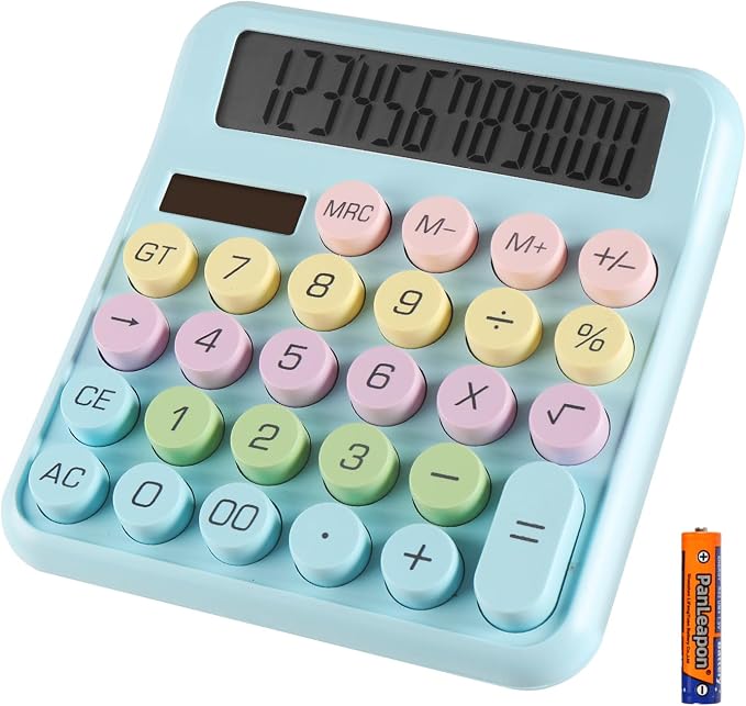 Large Computer Electronic Calculator Counter Solar & Battery Power 12 Digit by HIHUHEN