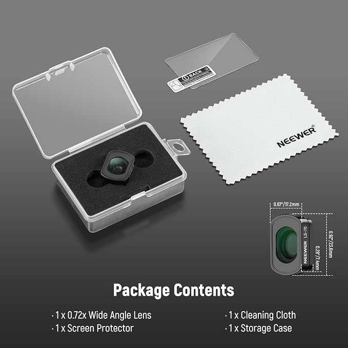 NEEWER 0.72x Wide Angle Lens 112° FOV Compatible - Image 9