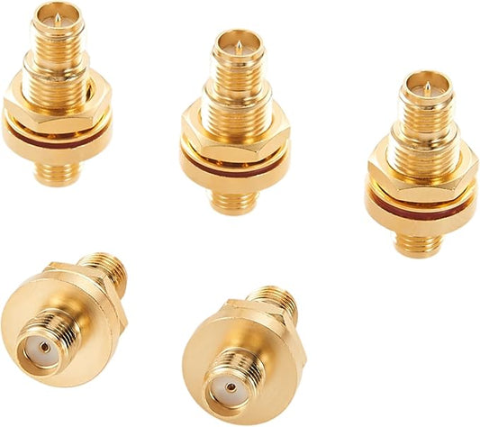 RP-SMA Female to SMA Female Bulkhead Panel Mount Adapter 50 Ohm Low Loss RF by Unknown