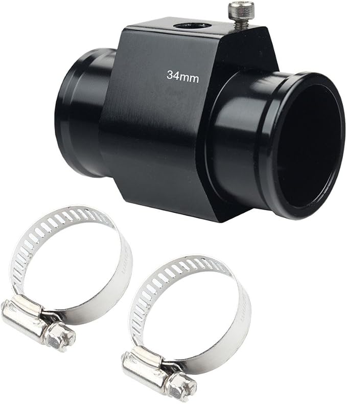 Dewhel Aluminum Black Water Temp Meter Temperature Gauge Joint Pipe Radiator by DEWHEL