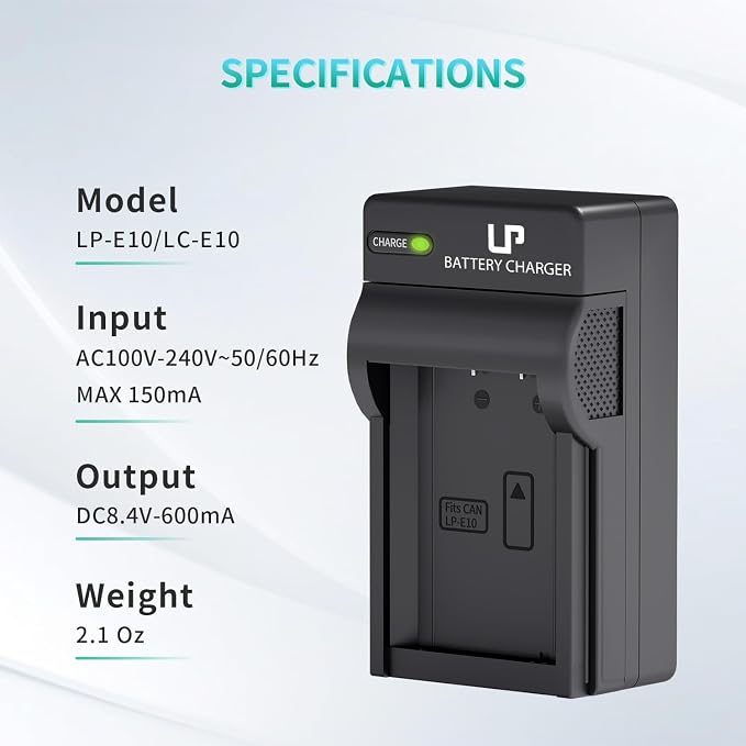 LP LP-E10 Battery Charger, Charger Compatible - Image 5