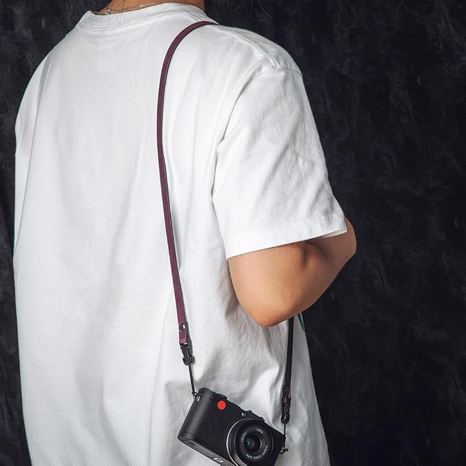 Vintage Minimalist Leather Camera Neck Shoulder Strap - Image 8