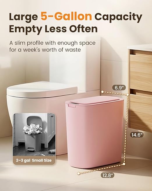 Cesun Motion Sensor Trash Can, 5 Gallon Automatic Bathroom Garbage Can - Image 4