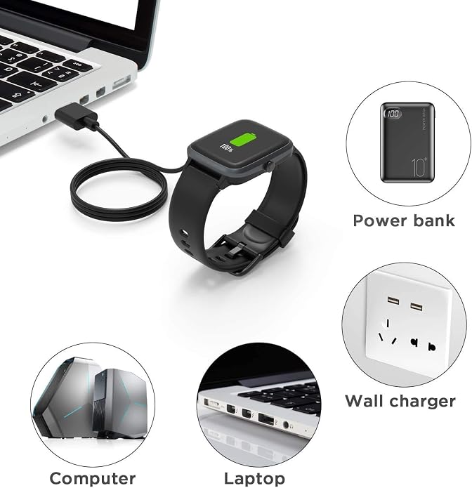 Lamshaw Compatible with TOOBUR IDW16 Smart Watch Charger, Magnetic USB Cable - Image 5