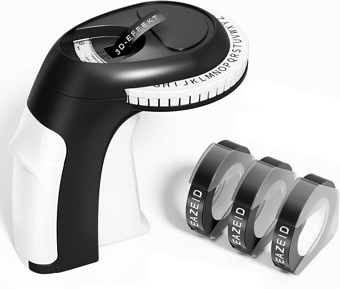 Embossing Label Maker, Vintage Embossed Label Maker Machine by EazeID
