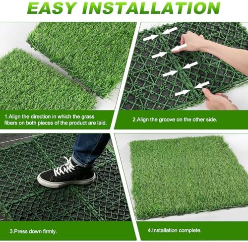 GOESWELL Interlocking Grass Tiles 12x12 Inch 50 Pack Drainage - Image 3