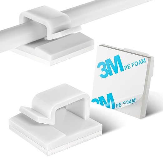 KGROTE 100PCS Cable Clips, Adhesive Wire Clips Strong Cord Clips Wire Holders by CABLECLIPS