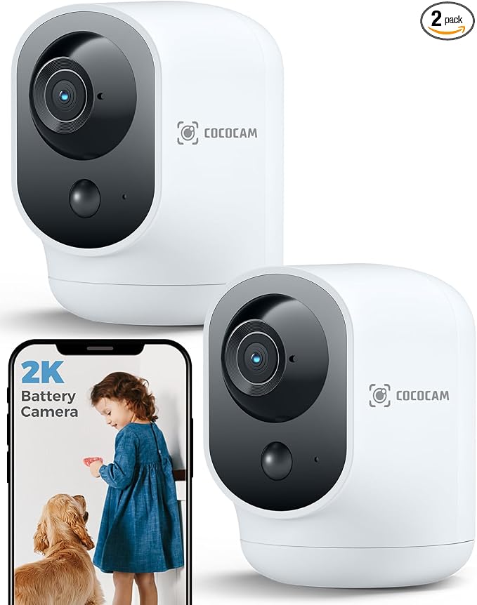 COCOCAM 2PCS Battery WiFi Indoor Security Camera Wireless, 5200mAh Battery by COCOCAMCOLLECTIONS