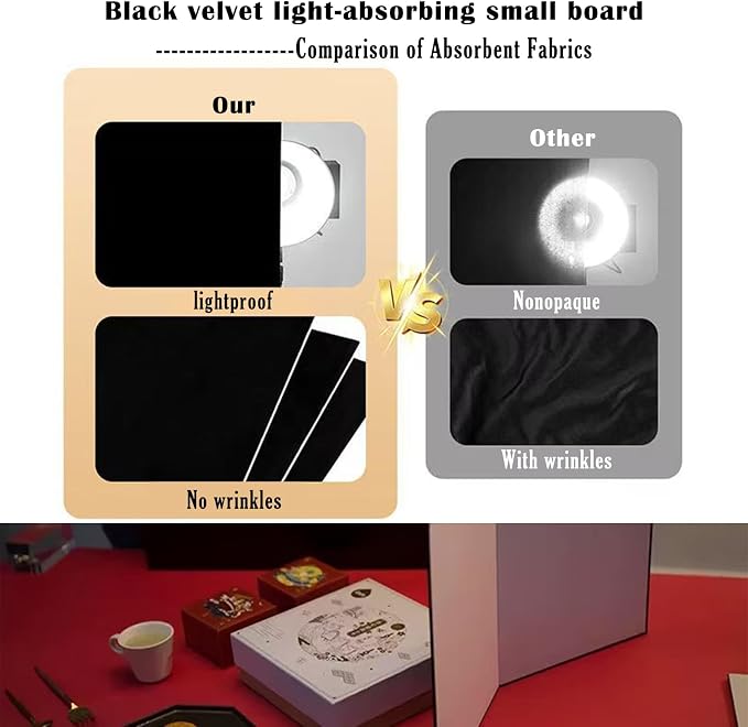 14PCS Black Velvet Flocked Product Photography Backdrops Board - Image 3