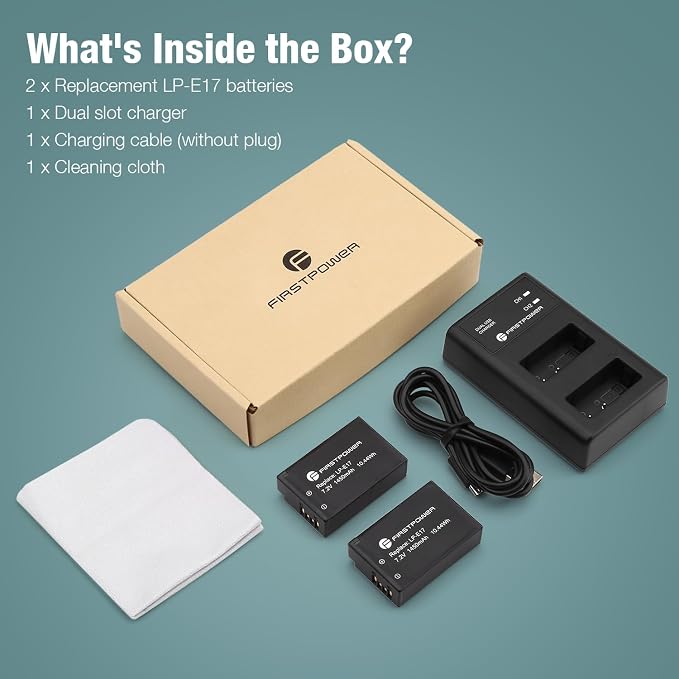 FirstPower 2-Pack LP-E17 Battery and Dual USB Charger - Image 7