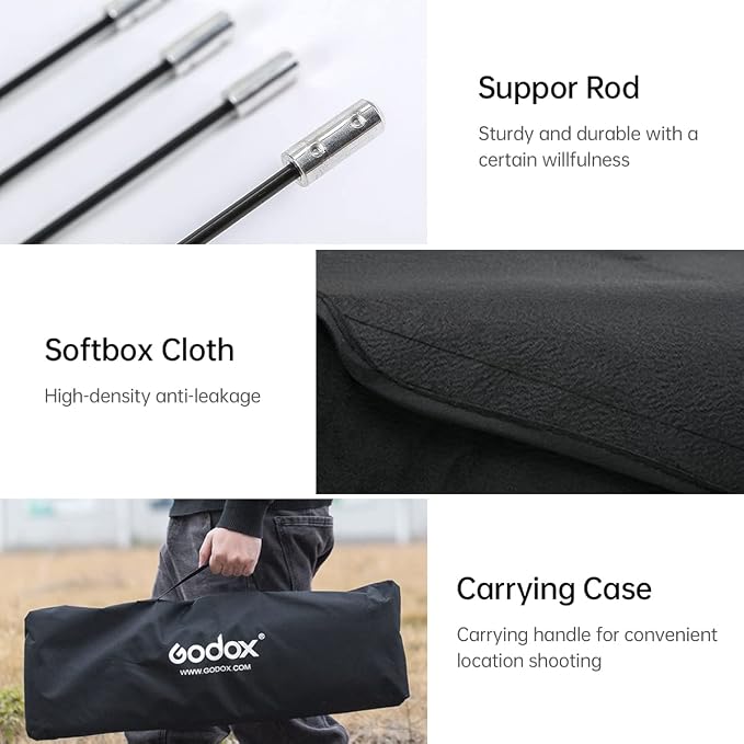 Godox 2PCS FW30x120cm/12 x47 Bowens Mount Strip Honeycomb Grid Softbox - Image 5