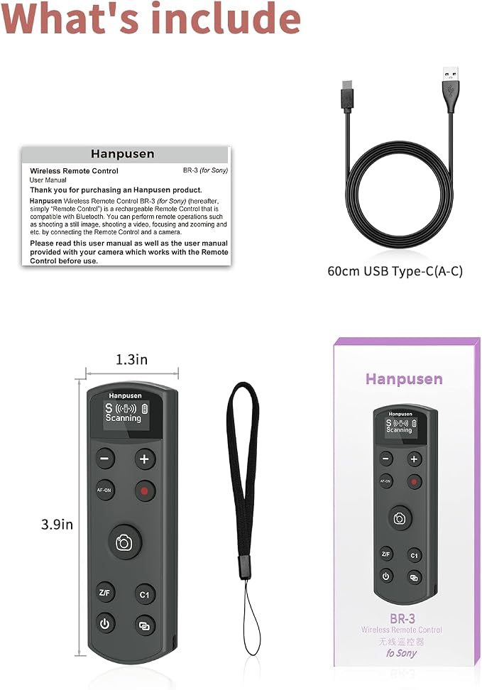 for Sony Camera Remote Control, Hanpusen Rechargeable Wireless Shutter Release - Image 7