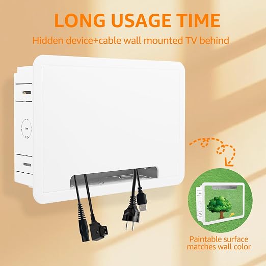 in Wall TV Media Box 9 Inch, Recessed TV Outlet Network Enclosure, Recessed - Image 7