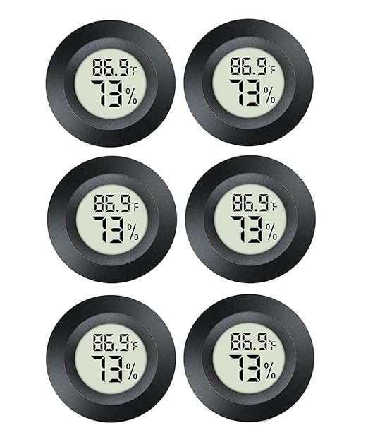JEDEW 6 Pack Hygrometer Thermometer Digital Humidity Meter Indoor/Outdoor by JEDEW