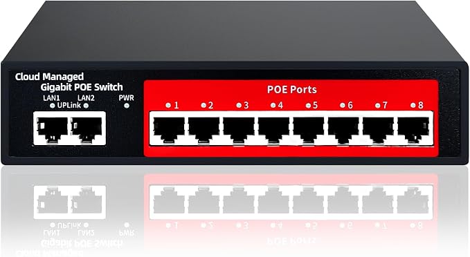 STEAMEMO 10-Port Gigabit Managed PoE Switch by STEAMEMO