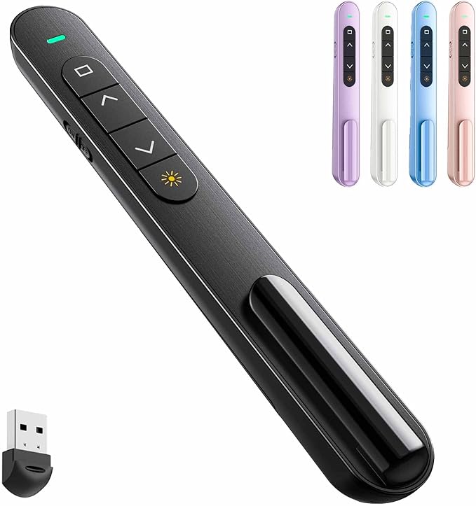 QUI Presentation Clicker with Volume Control, 2.4GHz USB Wireless Presenter by QUI