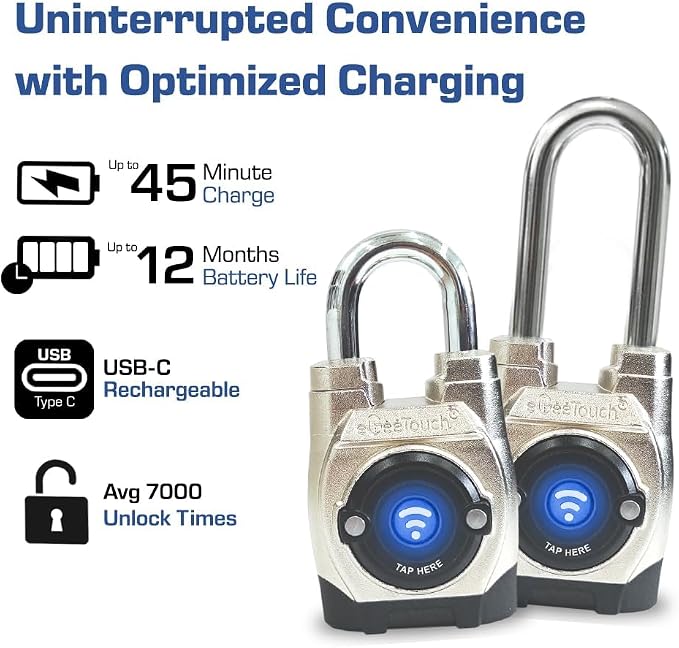 5th GEN Outdoor Smart Padlock – Keyless Bluetooth & NFC Lock, Durable - Image 4