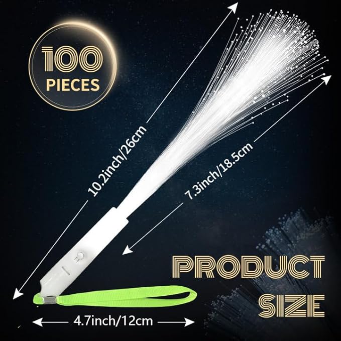 SHQDD 100 PCS White Fiber Optic Wands, LED Fiber Wands, Wedding Party Supplies - Image 3