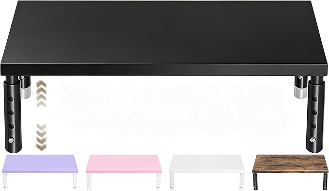 ECOLOVI Wood Laptop Stand for Desk, 4-Height Adjustable Computer Monitor Stand by ECOLOVI