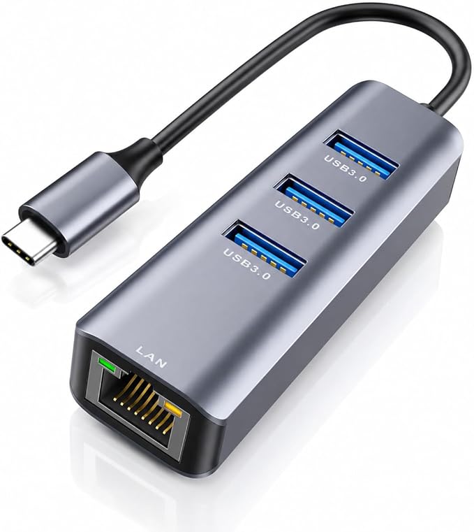 ABLEWE USB C to Ethernet Adapter, 4-in-1 RJ45 to USB-C/Thunderbolt 3 to Gigabit by ABLEWE