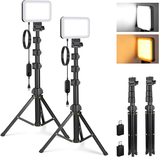 NEEWER Basics 2 Pack LED Video Light Panel Lighting Kit, 6.2" Dimmable Portable by Neewer