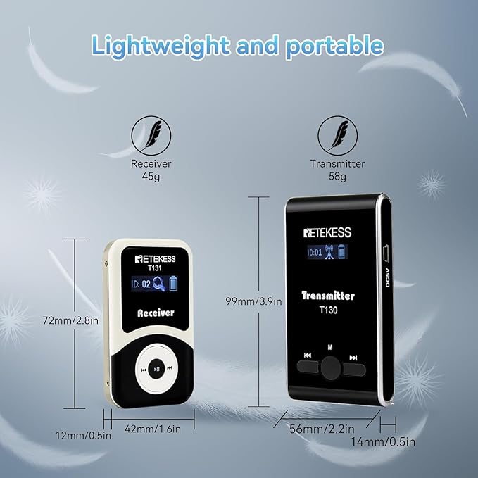 Retekess T130 Wireless Tour Guide System, Church Translation System, Tour Guide - Image 2