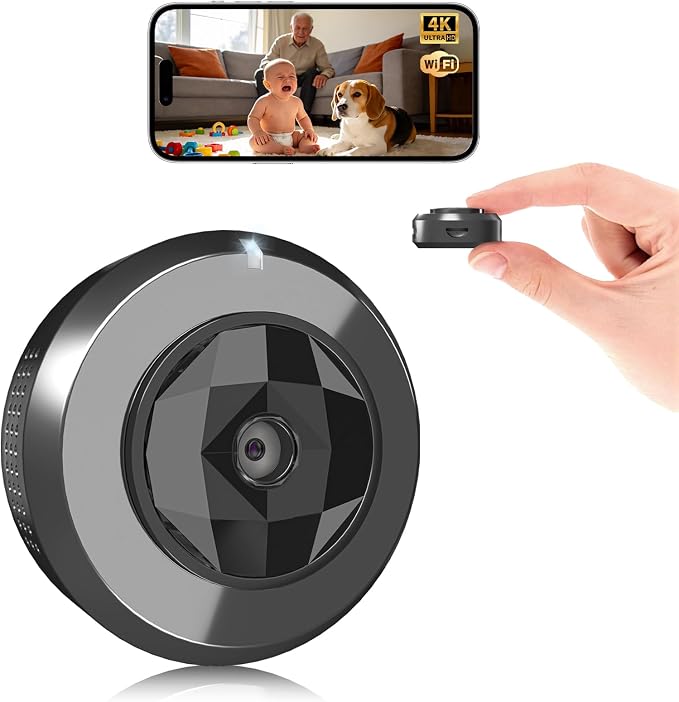 4K Indoor Security Hidden Camera: Mini Spy Camera by KJDiSRPin