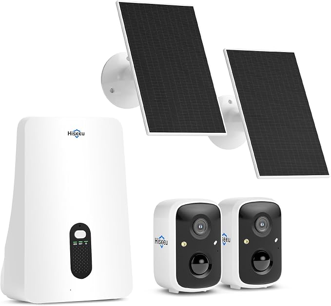 Hiseeu Security Cameras Wireless Outdoor, 2 Cam-Kit, Expandable to 10CH by Hiseeu