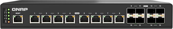 QNAP 8-Port 10GbE SFP+ Fiber and 8-Port Full 10GbE RJ45 Industrial-Grade by QNAP