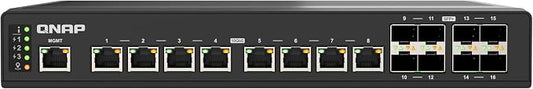 QNAP 8-Port 10GbE SFP+ Fiber and 8-Port Full 10GbE RJ45 Industrial-Grade by QNAP