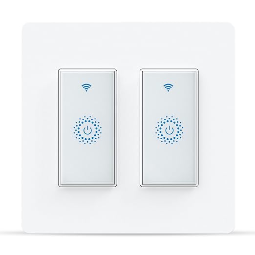 Milfra Smart Switch, Smart Light Touch Switch 2 Gang, Double Smart WiFi Light by Milfraoffersyouasmarthome