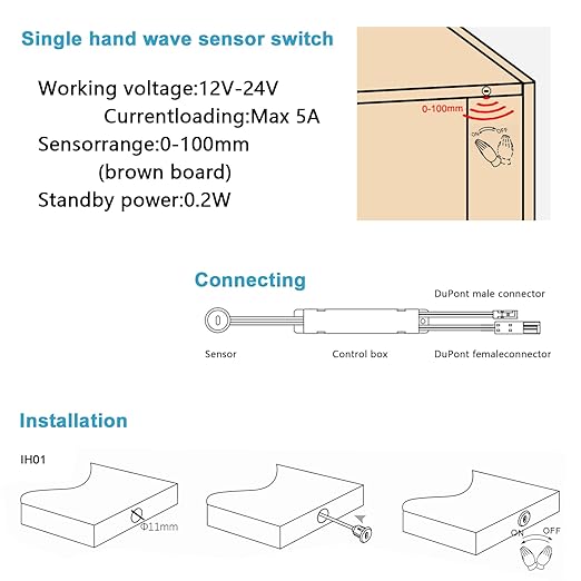 VST Motion Sensor Light Switch, IR Handwave Activated Dimmable Light Switch - Image 6