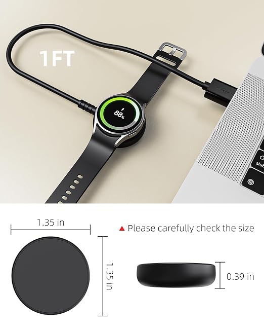 1FT 2 Pack for Samsung Galaxy Watch Charger Compatible - Image 5