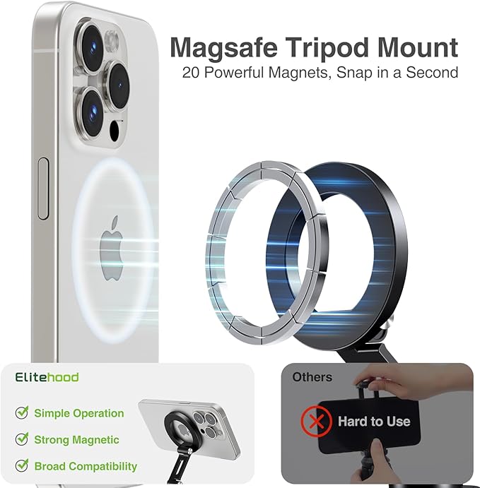 elitehood Aluminum Magsafe iPhone Tripod Mount - Image 2