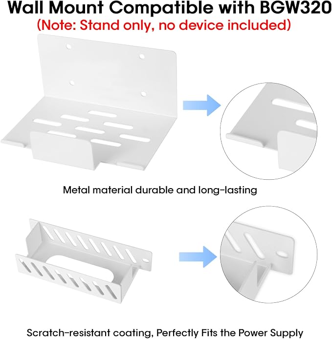 Metal Wall Mount for AT&T Fiber BGW320+Power Bricks Mount Holder Kit, Designed - Image 2