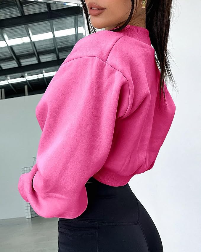 Zwurew Women's Bolero Shrug Long Sleeve Cropped Sweatshirt - Image 3