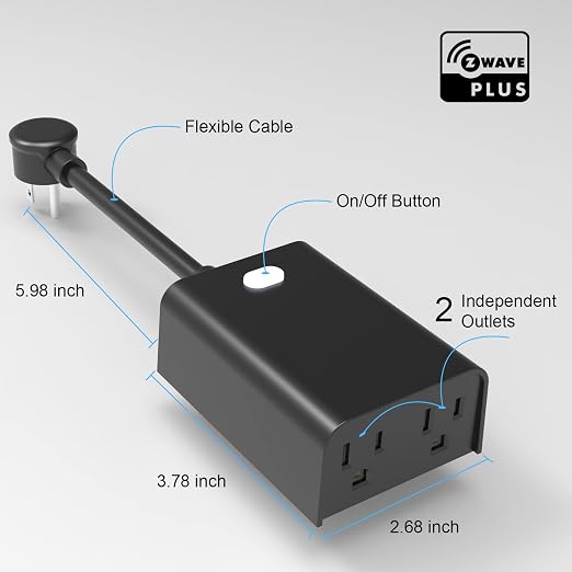 New One 2 Pack Zwave Outdoor Smart Plug - Image 2